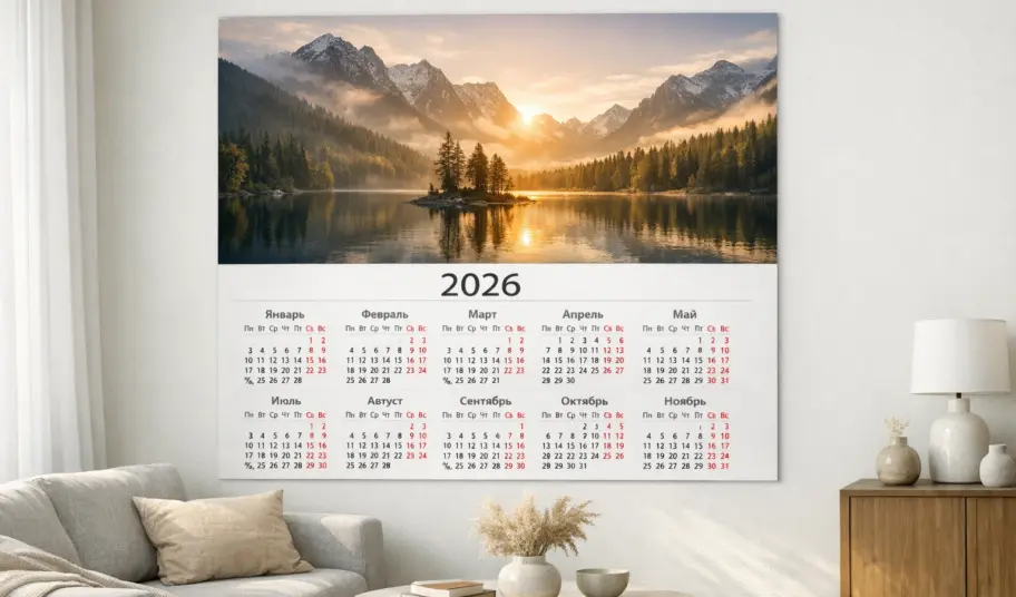 Фотокалендари-плакаты: фотокалендарь 2026 как элемент современного интерьера