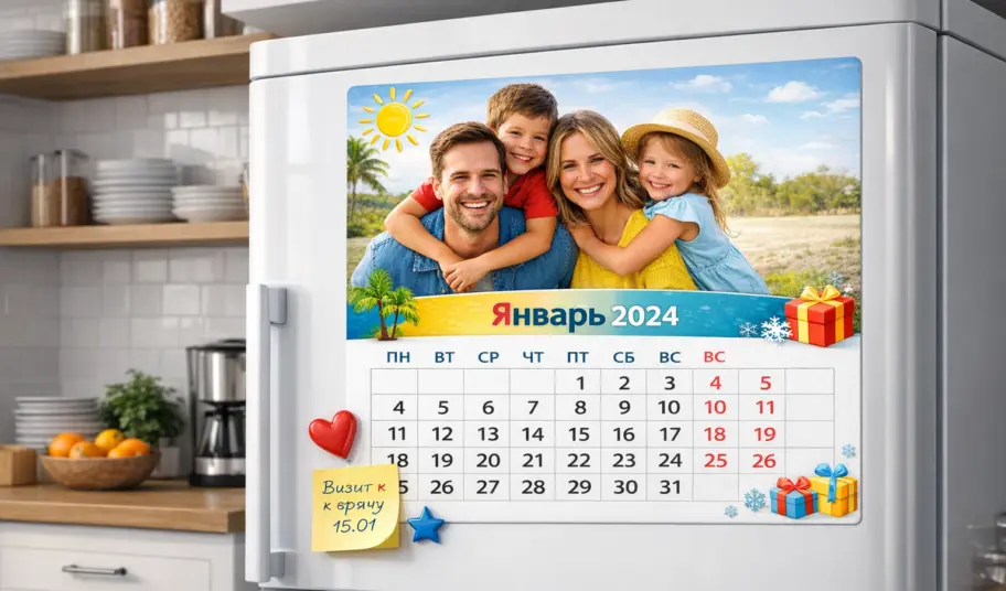 Магнитный фотокалендарь: пошаговая инструкция по разработке макета