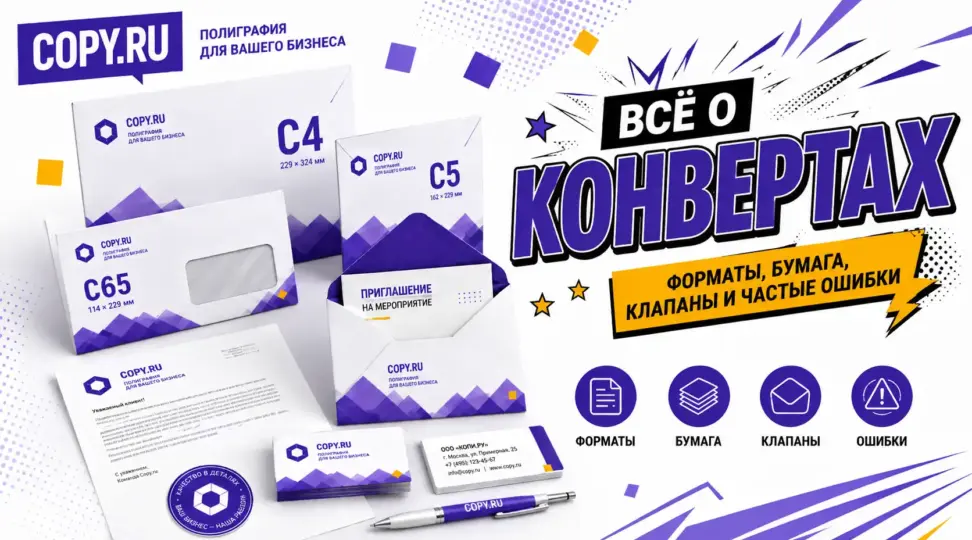 Какие бывают конверты: форматы, материалы и подготовка макета к печати - картинка
