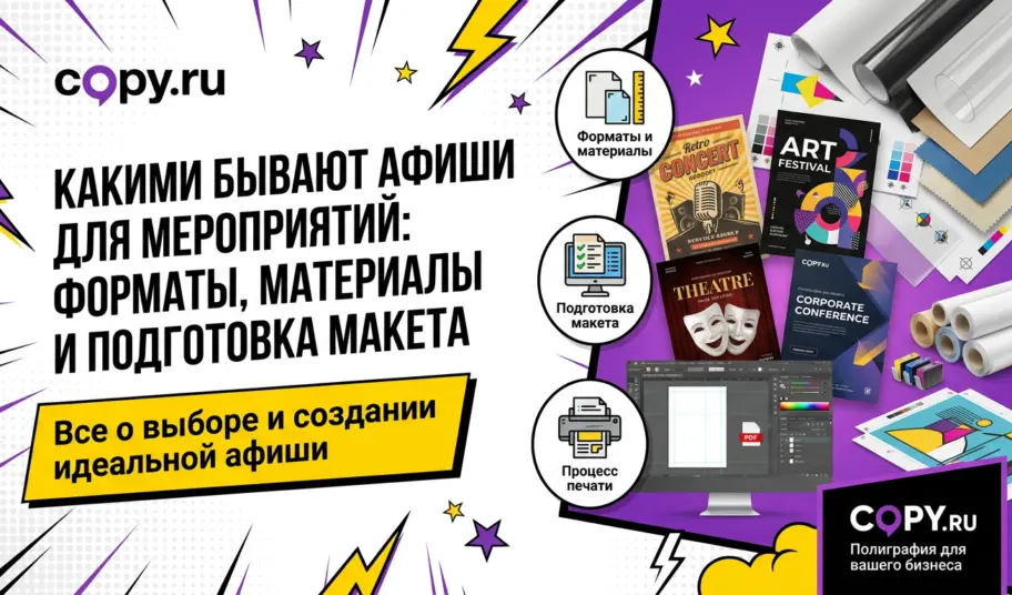 Какими бывают афиши для мероприятий: форматы, материалы и подготовка макета