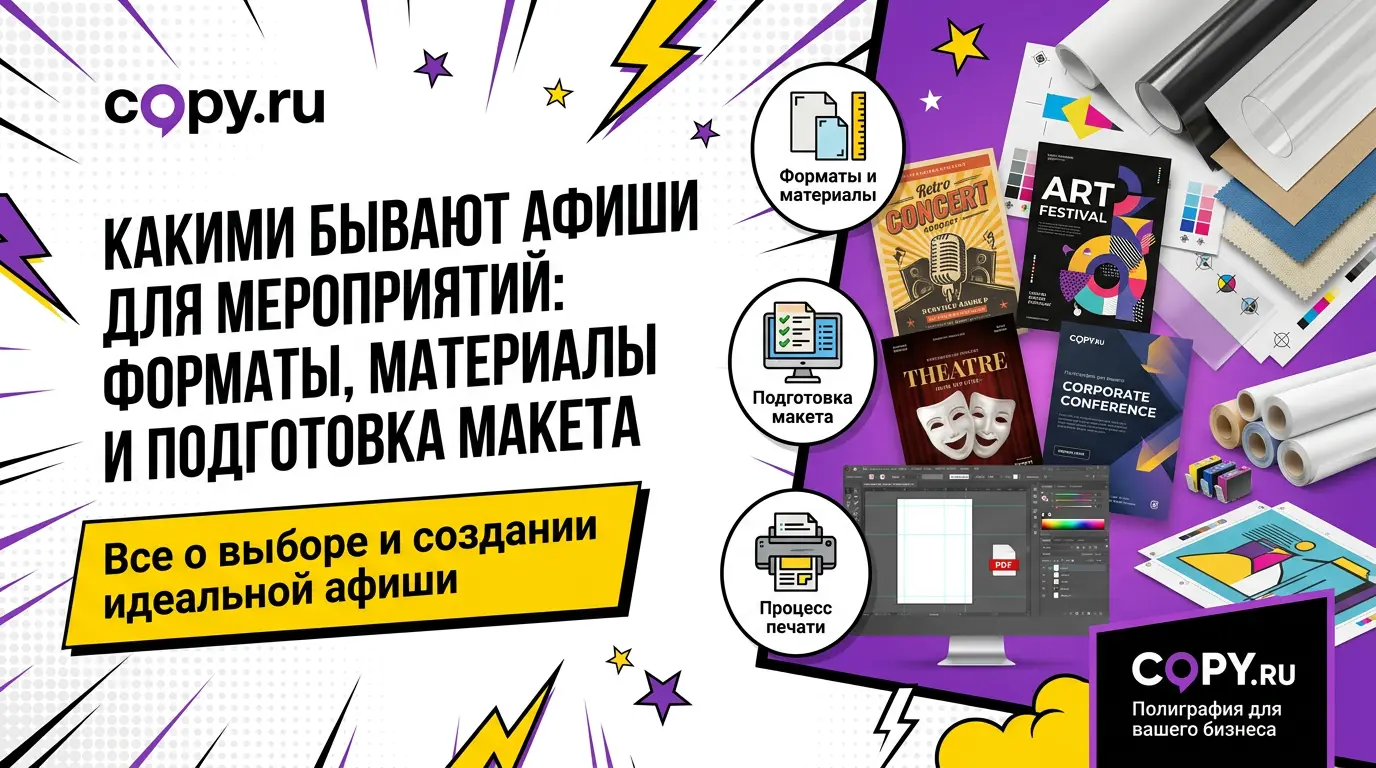 Какими бывают афиши для мероприятий: форматы, материалы и подготовка макета