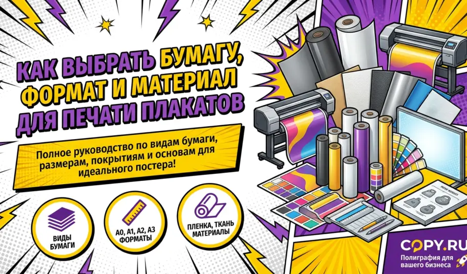 Как выбрать бумагу, формат и материал для печати плакатов