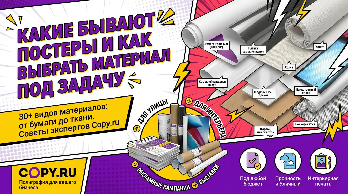 Какие бывают постеры и как выбрать материал под задачу