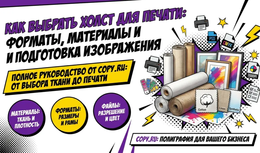 Как выбрать холст для печати: форматы, материалы и подготовка изображения