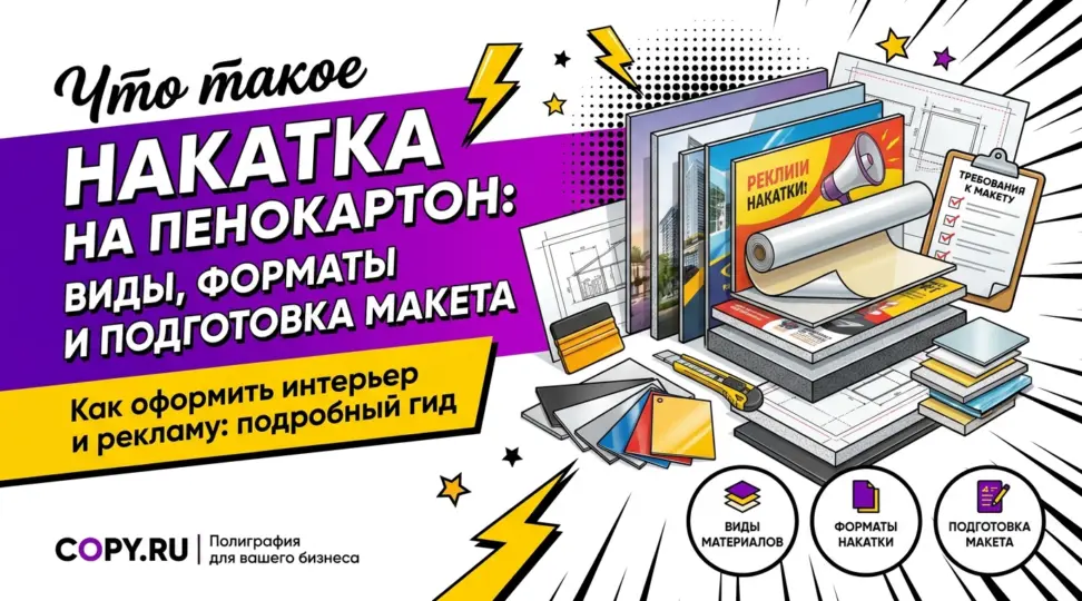 Что такое накатка на пенокартон: виды, форматы и подготовка макета - картинка