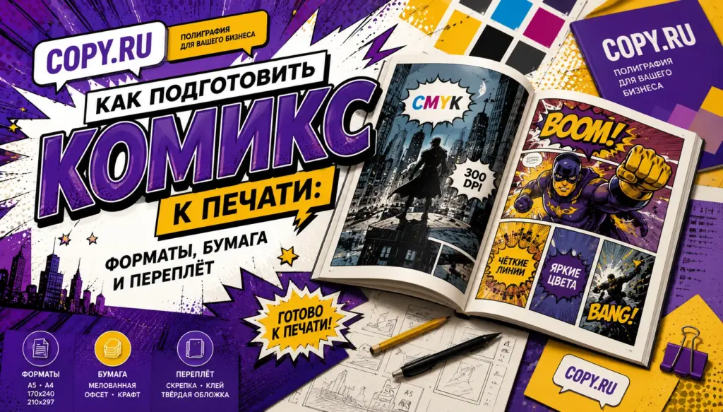 Как подготовить комикс к печати: форматы, бумага и переплёт - картинка