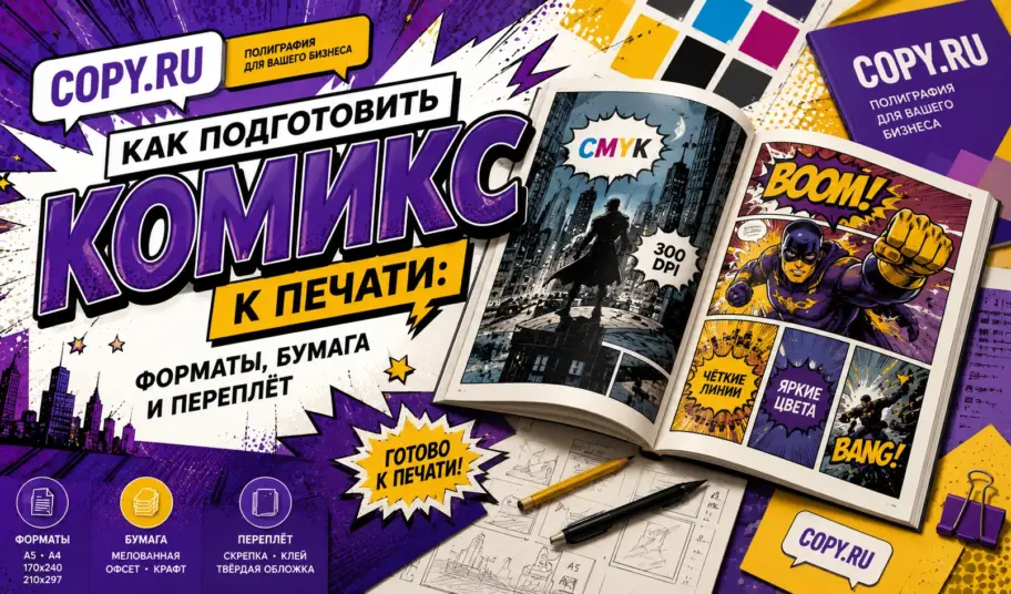 Как подготовить комикс к печати: форматы, бумага и переплёт