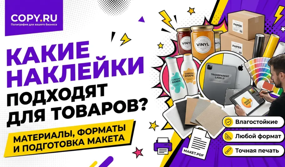 Какие наклейки подходят для товаров: материалы, форматы и подготовка макета