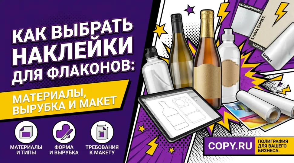 Как выбрать наклейки для флаконов: материалы, форма вырубки и подготовка макета - картинка