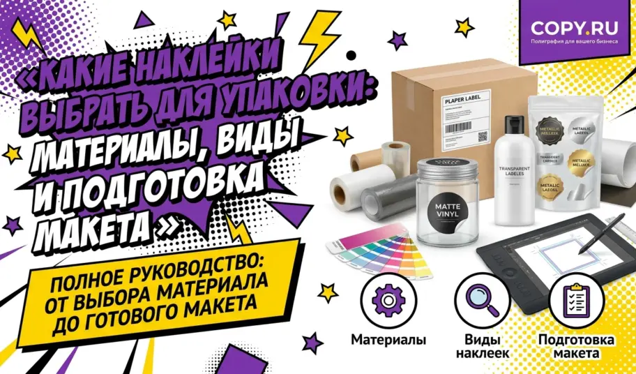 Какие наклейки выбрать для упаковки: материалы, виды и подготовка макета