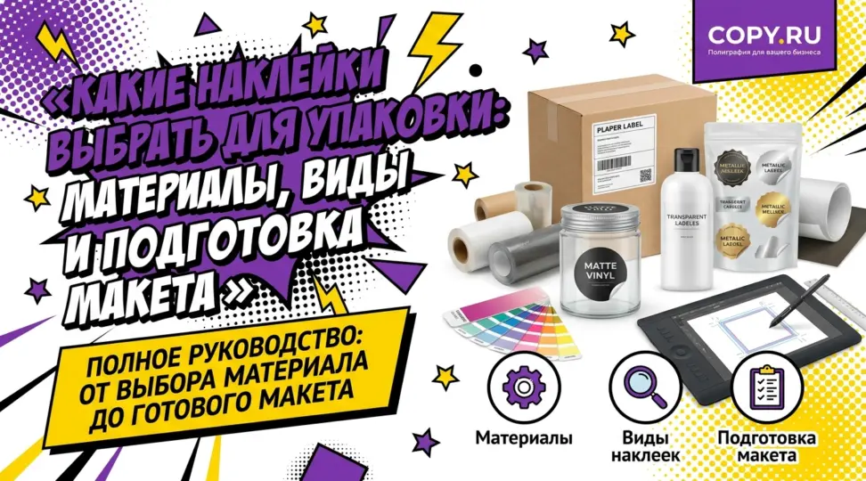 Какие наклейки выбрать для упаковки: материалы, виды и подготовка макета - картинка