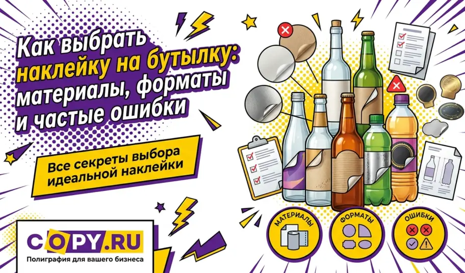 Как выбрать наклейку на бутылку: материалы, форматы и частые ошибки