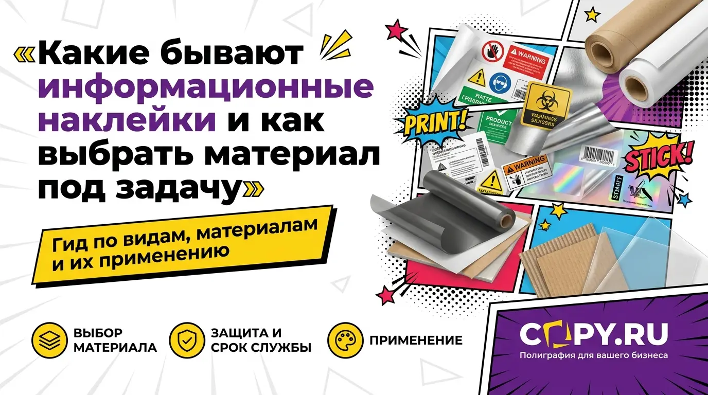 Какие бывают информационные наклейки и как выбрать материал под задачу