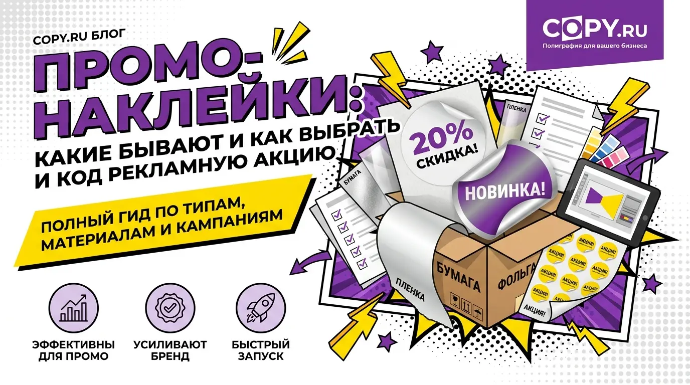 Промо-наклейки: какие бывают и как выбрать под рекламную акцию