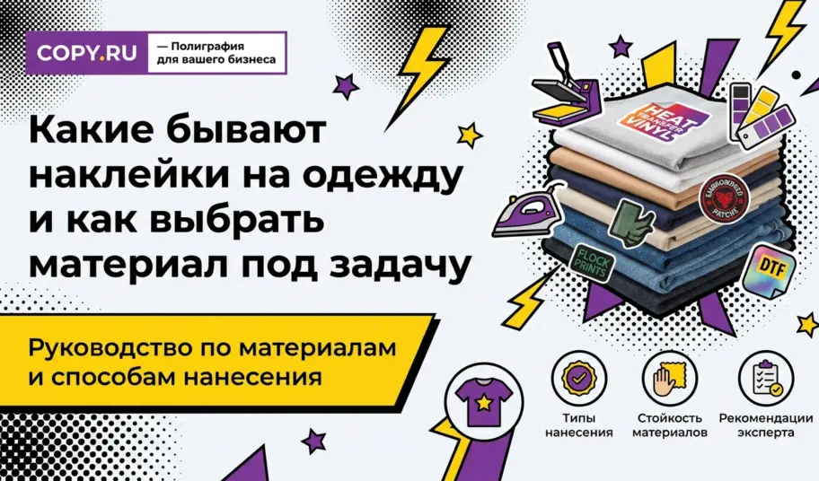 Какие бывают наклейки на одежду и как выбрать материал под задачу