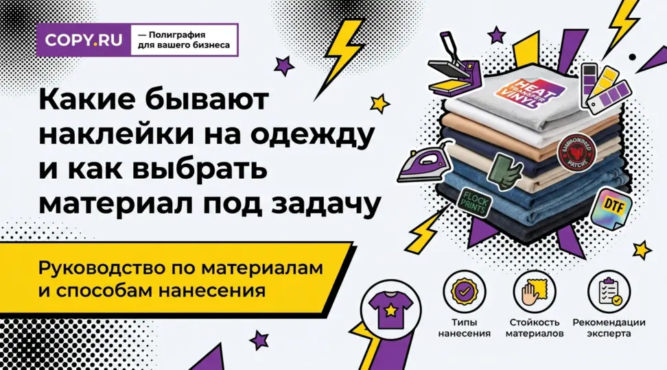 Какие бывают наклейки на одежду и как выбрать материал под задачу - картинка