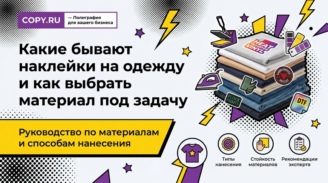 Какие бывают наклейки на одежду и как выбрать материал под задачу