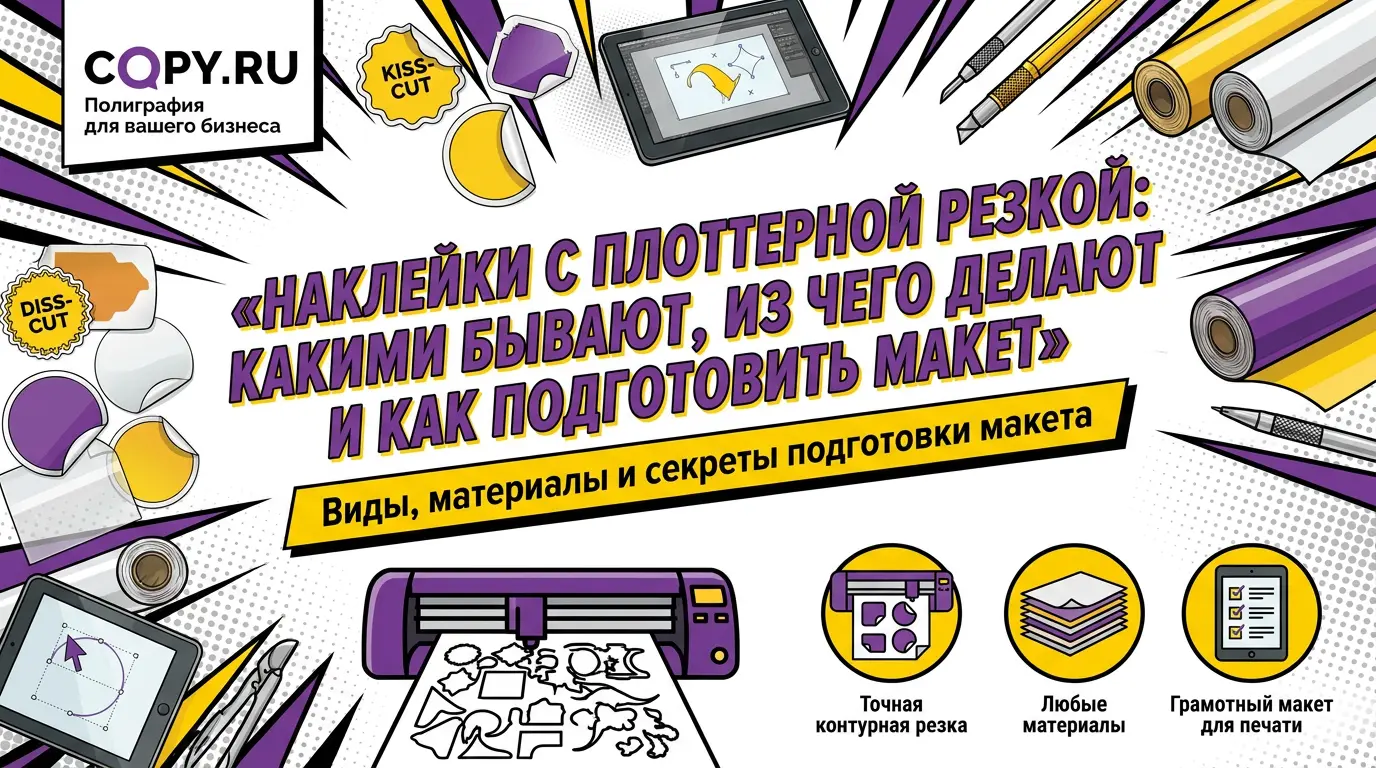 Наклейки с плоттерной резкой: какими бывают, из чего делают и как подготовить макет