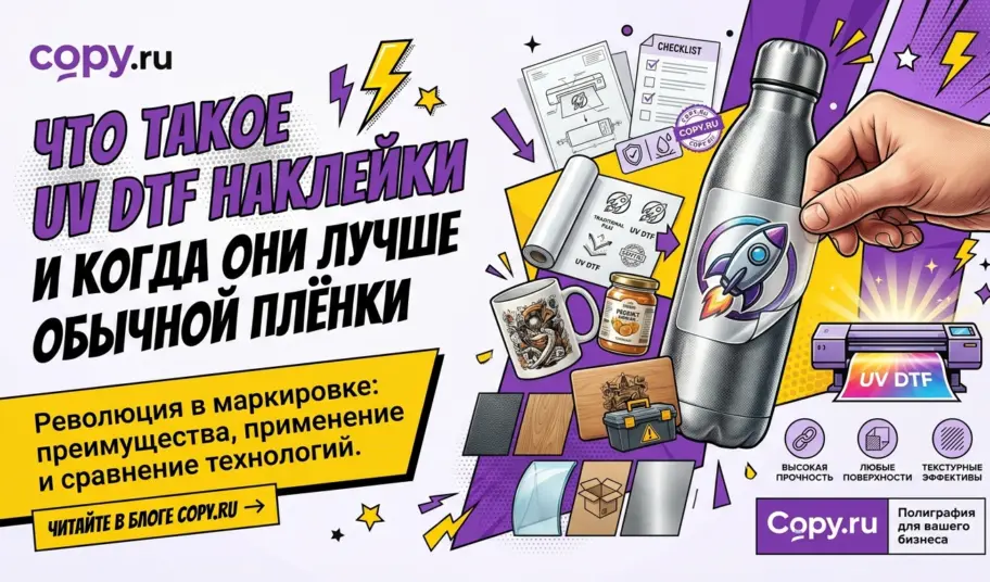 Что такое UV DTF наклейки и когда они лучше обычной плёнки