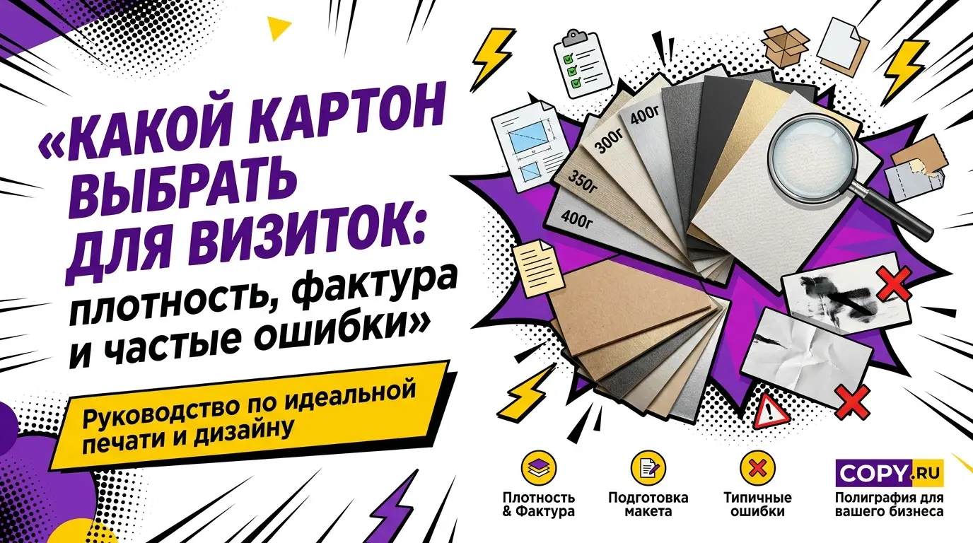 Какой картон выбрать для визиток: плотность, фактура и частые ошибки
