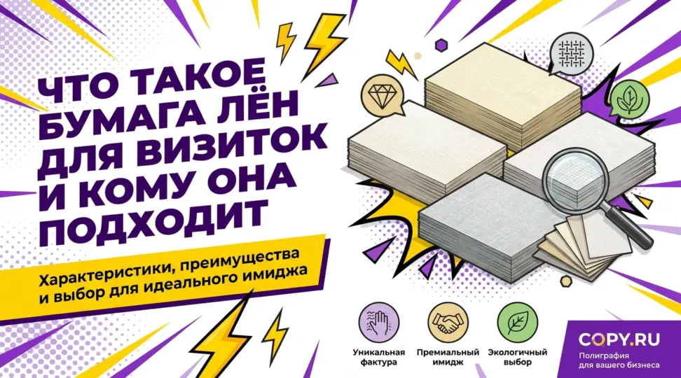 Что такое бумага Лён для визиток и кому она подходит - картинка