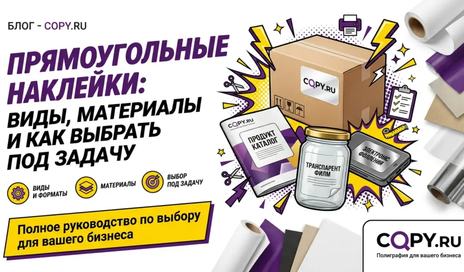 Прямоугольные наклейки: виды, материалы и как выбрать под задачу