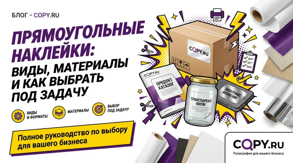 Прямоугольные наклейки: виды, материалы и как выбрать под задачу - картинка
