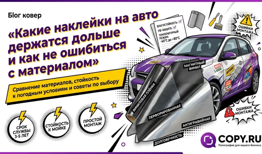 Какие наклейки на авто держатся дольше и как не ошибиться с материалом
