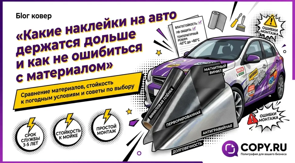 Какие наклейки на авто держатся дольше и как не ошибиться с материалом - картинка