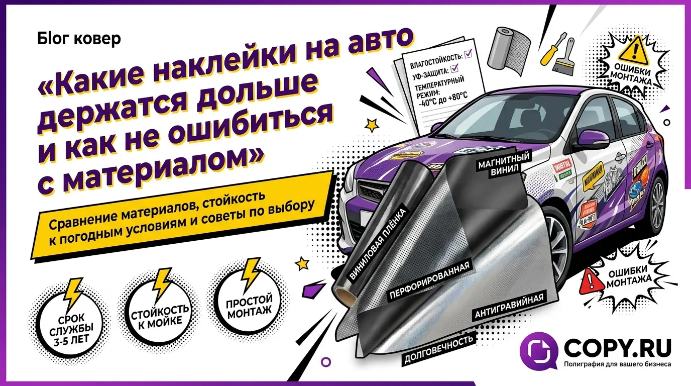 Какие наклейки на авто держатся дольше и как не ошибиться с материалом