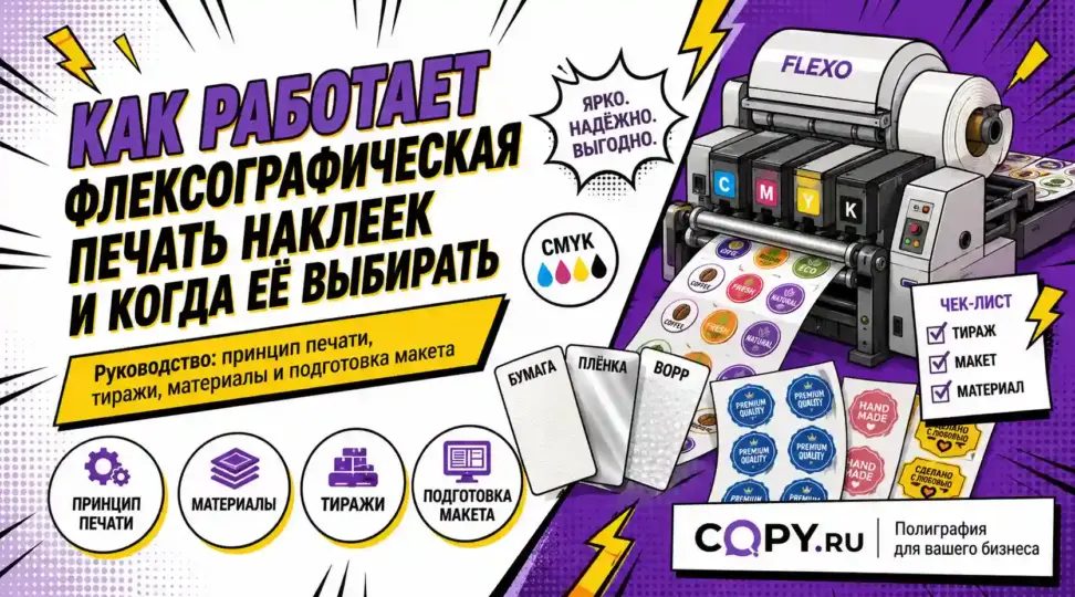 Как работает флексографическая печать наклеек и когда её выбирать - картинка