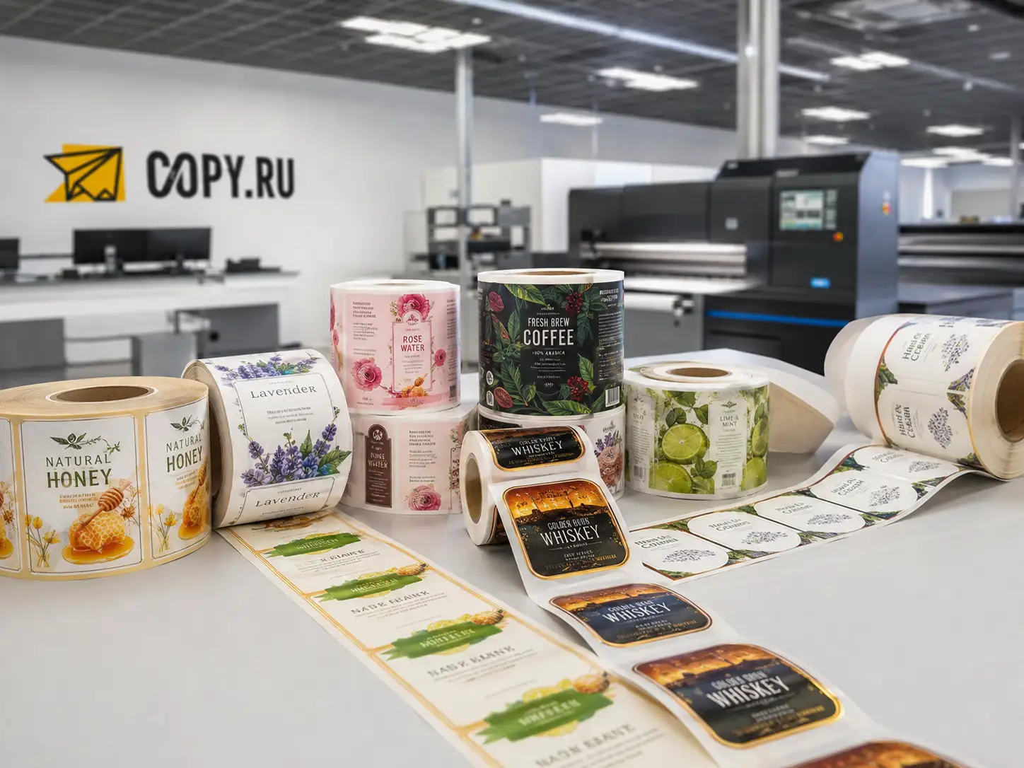 Наклейки в рулоне в Copy.ru