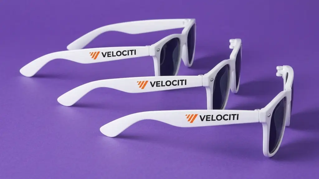 Солнцезащитные очки VELOCITI — три пары каскадом, логотип на левой дужке