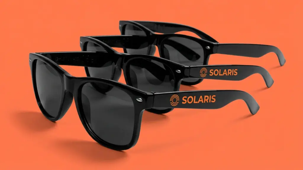 Три пары солнцезащитных очков Solaris Tech каскадом, видна брендированная дужка