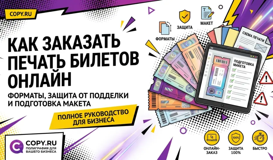 Как заказать печать билетов онлайн: форматы, защита от подделки и подготовка макета