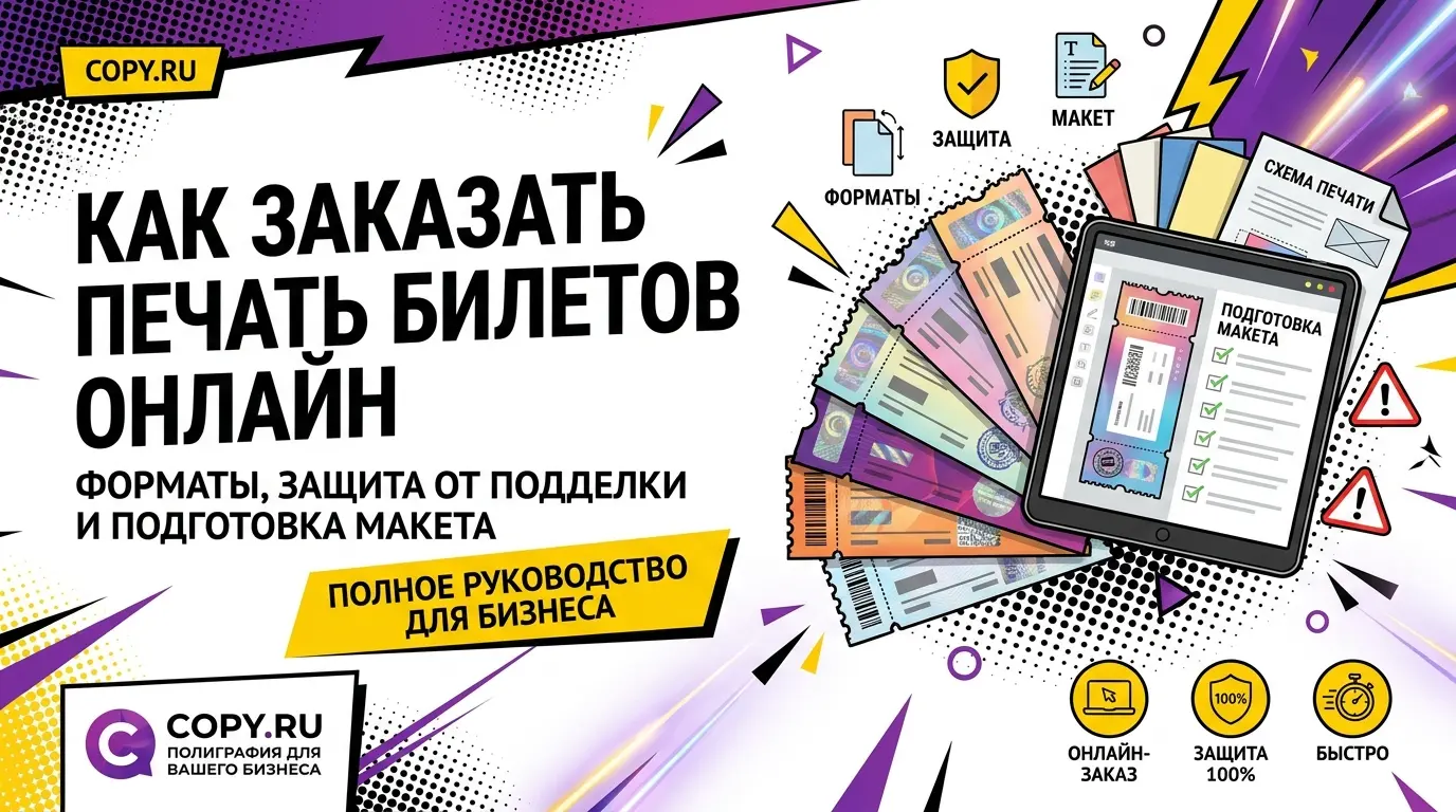 Как заказать печать билетов онлайн: форматы, защита от подделки и подготовка макета