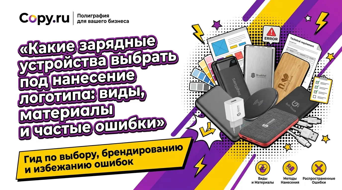 Какие зарядные устройства выбрать под нанесение логотипа: виды, материалы и частые ошибки