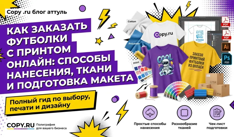 Как заказать футболки с принтом онлайн: способы нанесения, ткани и подготовка макета