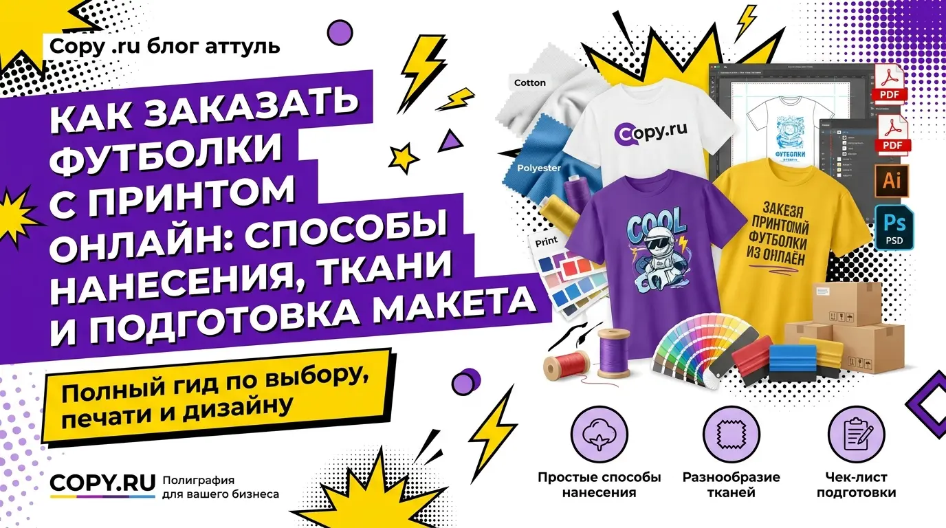 Как заказать футболки с принтом онлайн: способы нанесения, ткани и подготовка макета