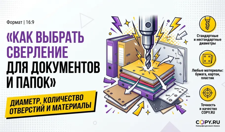 Как выбрать сверление для документов и папок: диаметр, количество отверстий и материалы