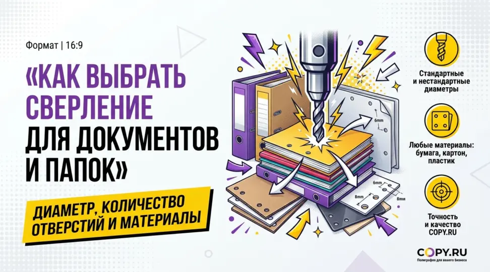 Как выбрать сверление для документов и папок: диаметр, количество отверстий и материалы - картинка