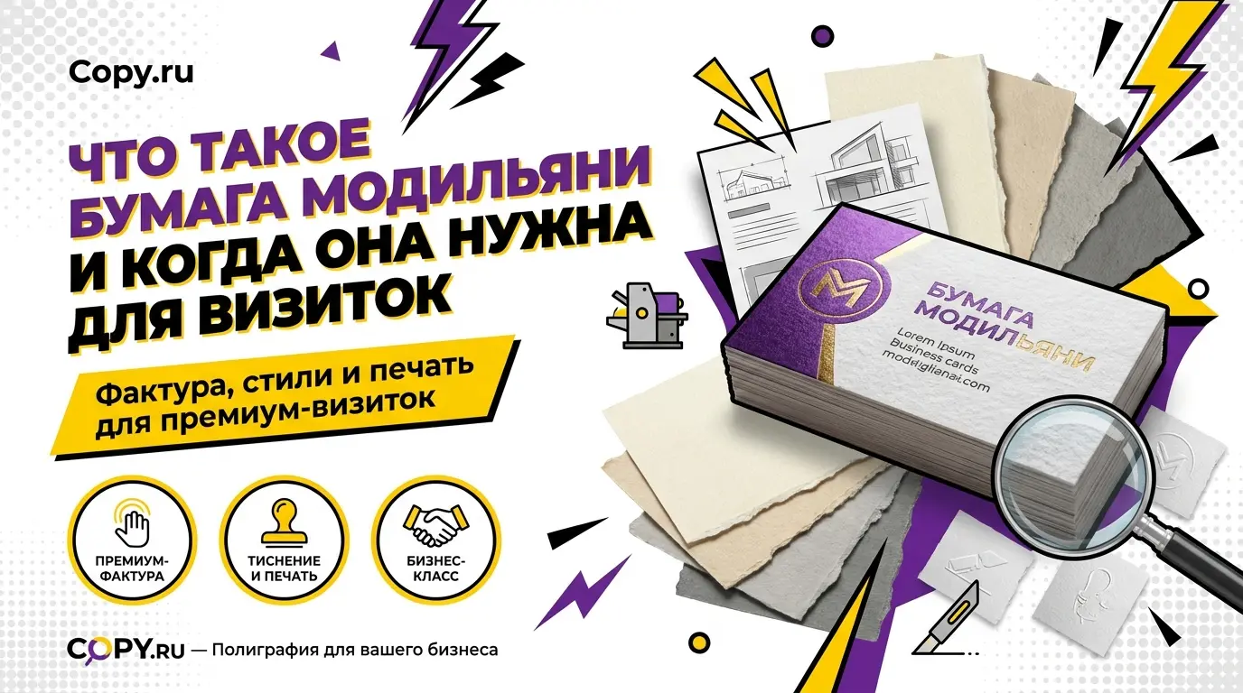 Что такое бумага Модильяни и когда она нужна для визиток