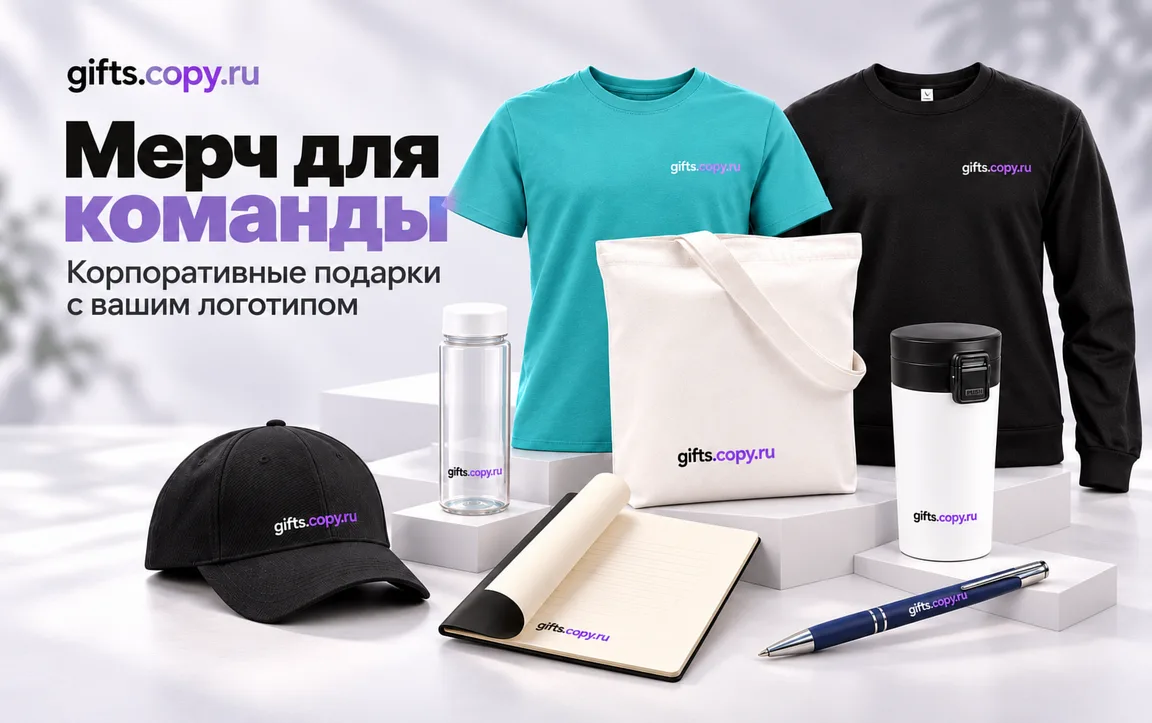 Собрали подборку корпоративного мерча для команды от gifts.copy.ru