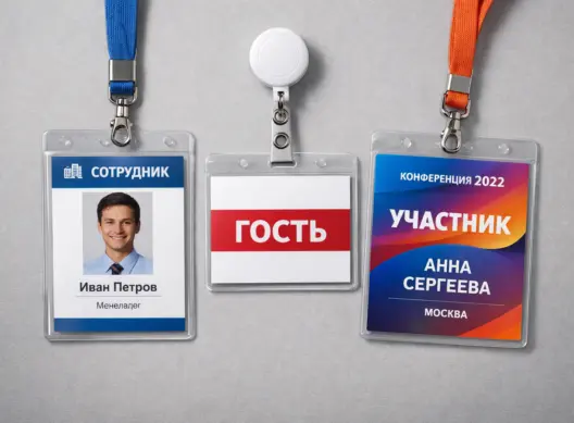 Какие бейджи бывают: виды, материалы и назначение