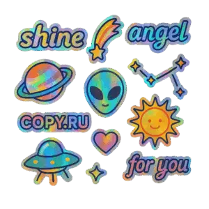 Печать стикерпаков на голографической пленке в Copy.ru