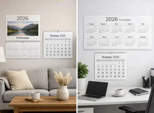 Фотокалендарь 2026: идеи оформления и популярные форматы для дома и офиса